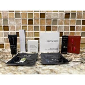 Armani Beauty 9 Pc Sample Lot w/ Crema Nera & Fluid Sheer